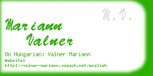 mariann valner business card